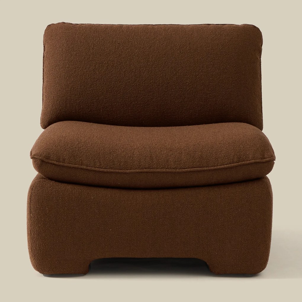 Retro Fauteuil Bruin Boucle Stof