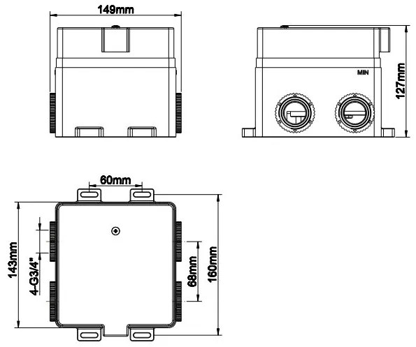 Mueller Click inbouwthermostaat 2-wegs chroom