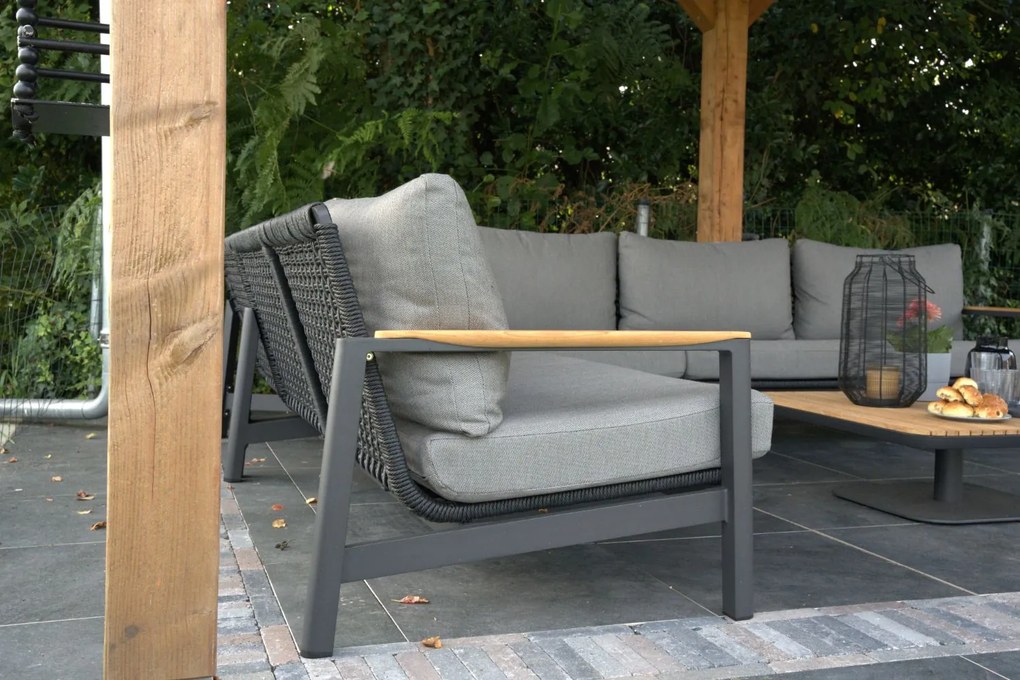 Hoek loungeset 6 personen Aluminium/Rope Grijs Coco Ralph