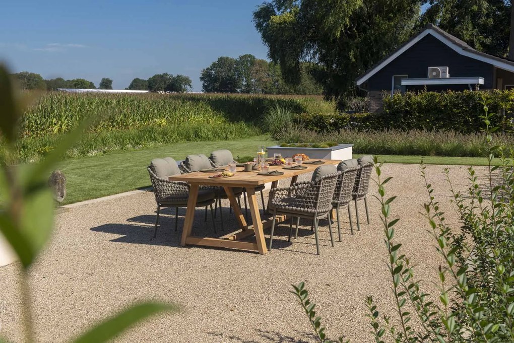 4 Seasons Outdoor Jura tuinset olijfgroen met Noah tafel 260 cm * Sale *  Tuinset    taupe weerbestendig