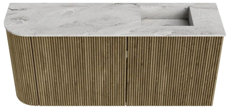 Mondiaz Joya DLux 90cm toiletmeubel ronding links dusk met wastafel faye rechts zonder kraangat glace