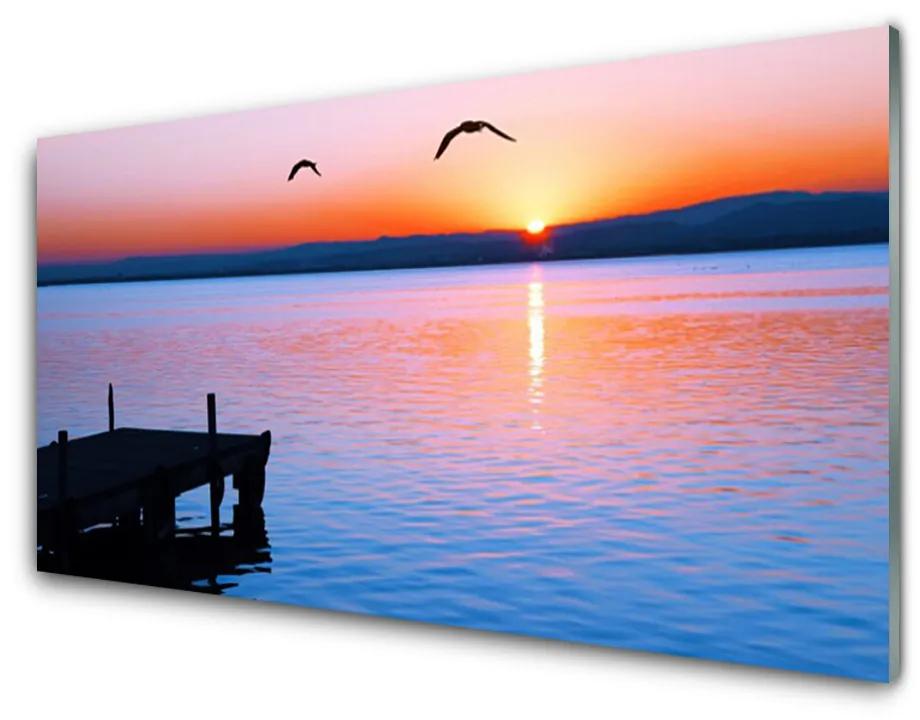 Plexiglas schilderij Sea pier zon landschap 100x50 cm