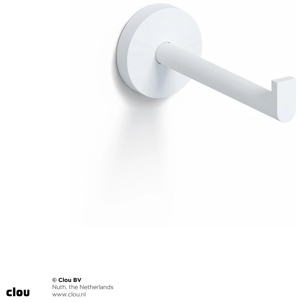 Clou Flat toiletrolhouder, recht,  zonder klep, mat wit