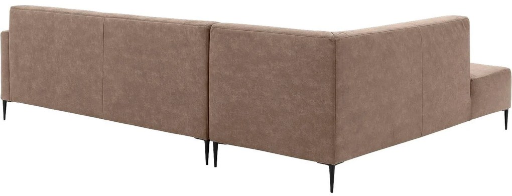 Goossens  Key West bruin, micro leer, 3-zits, modern design met ligelement links