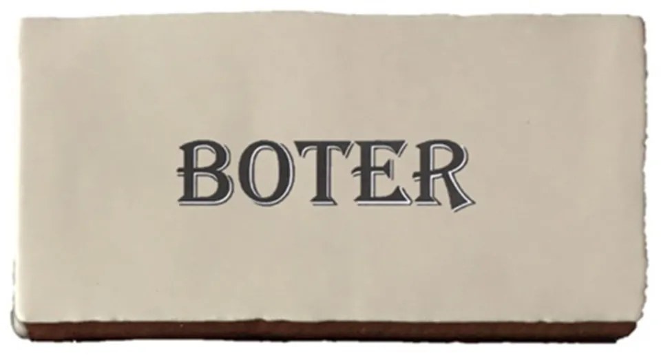 Terre d'Azur Cocina wandtegel met decor boter 15x7,5cm creme