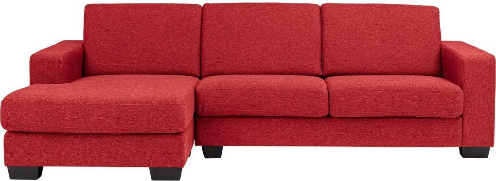Goossens Bank N-joy Divana Met Chaise Longue rood, stof, 2,5-zits, stijlvol landelijk met chaise longue links