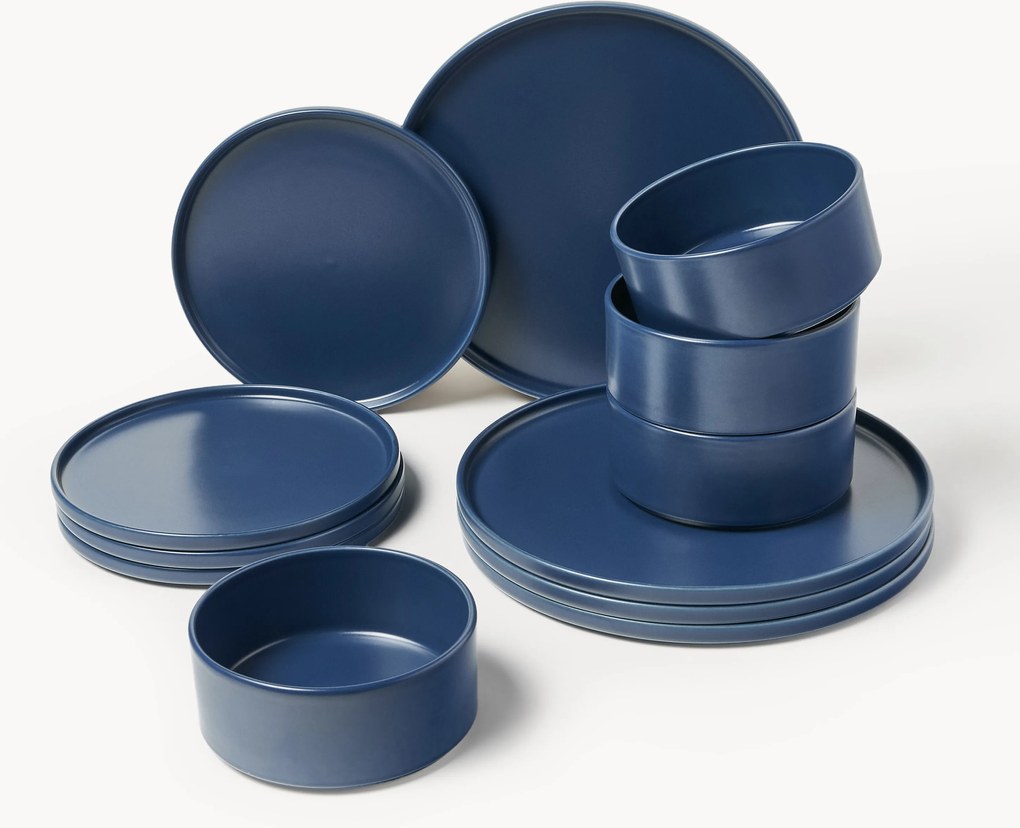 Handgemaakte serviesset Lowri, 4 personen, 12-delig