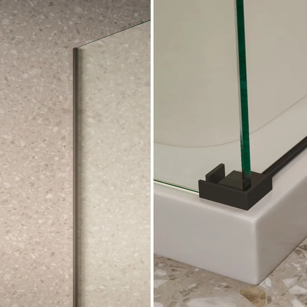 Saniclear Supreme profielset voor zijwand zwart mat