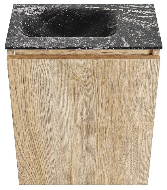 Mondiaz Ture DLux toiletmeubel 40cm washed oak met wastafel lava links met kraangat