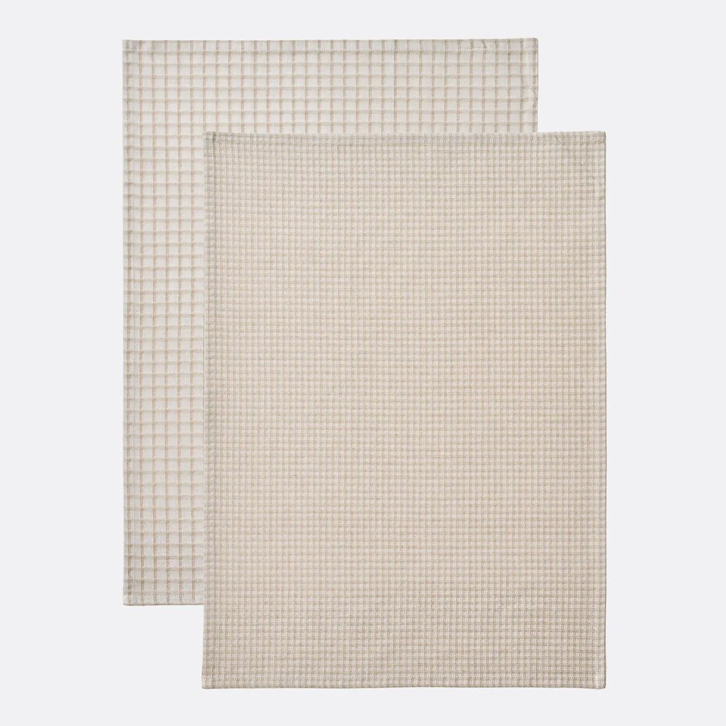 Set van 2 geruite theedoeken in katoen