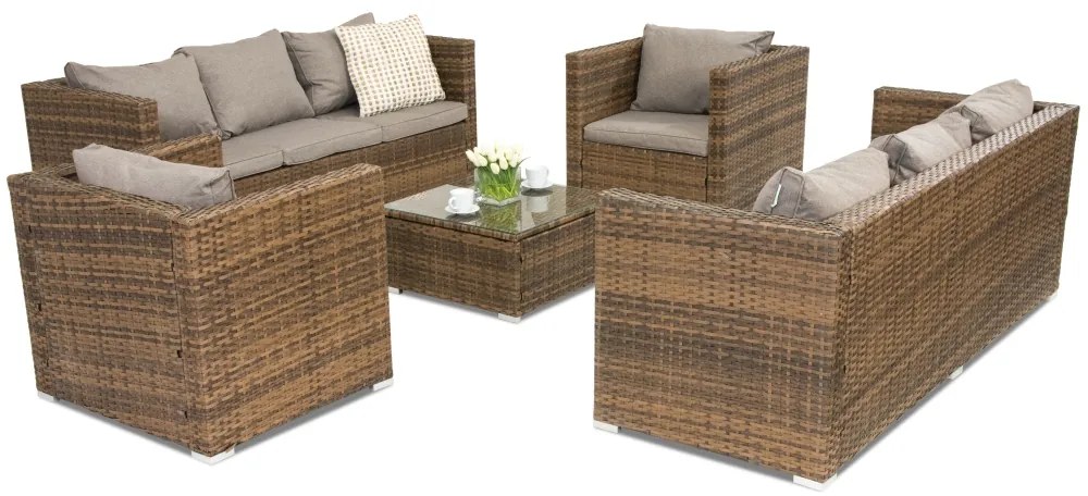 Roma Coffee 8 Tuinpunt bruin technorattan tuinmeubelen