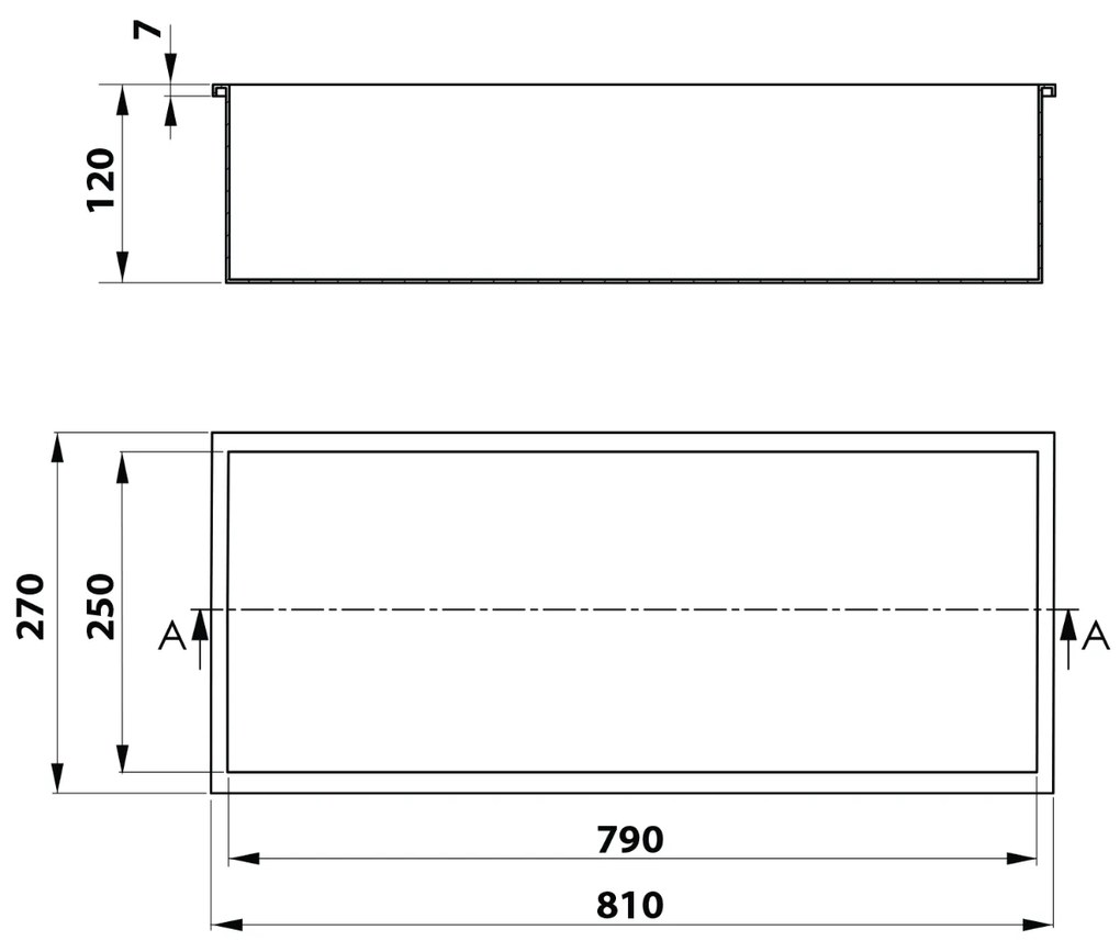 Polysan Inserta inbouwnis 81x27cm antraciet