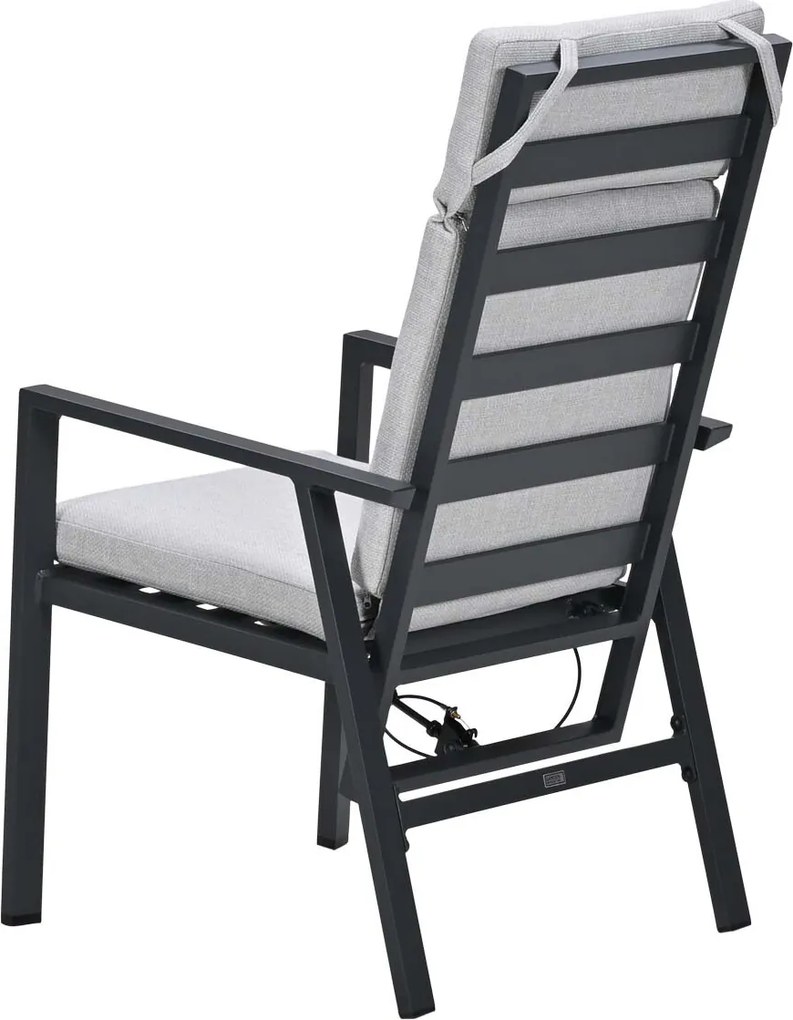 Garden Impressions Kasper tuinset 5-delig - tuintafel 160x84 cm donker grijs