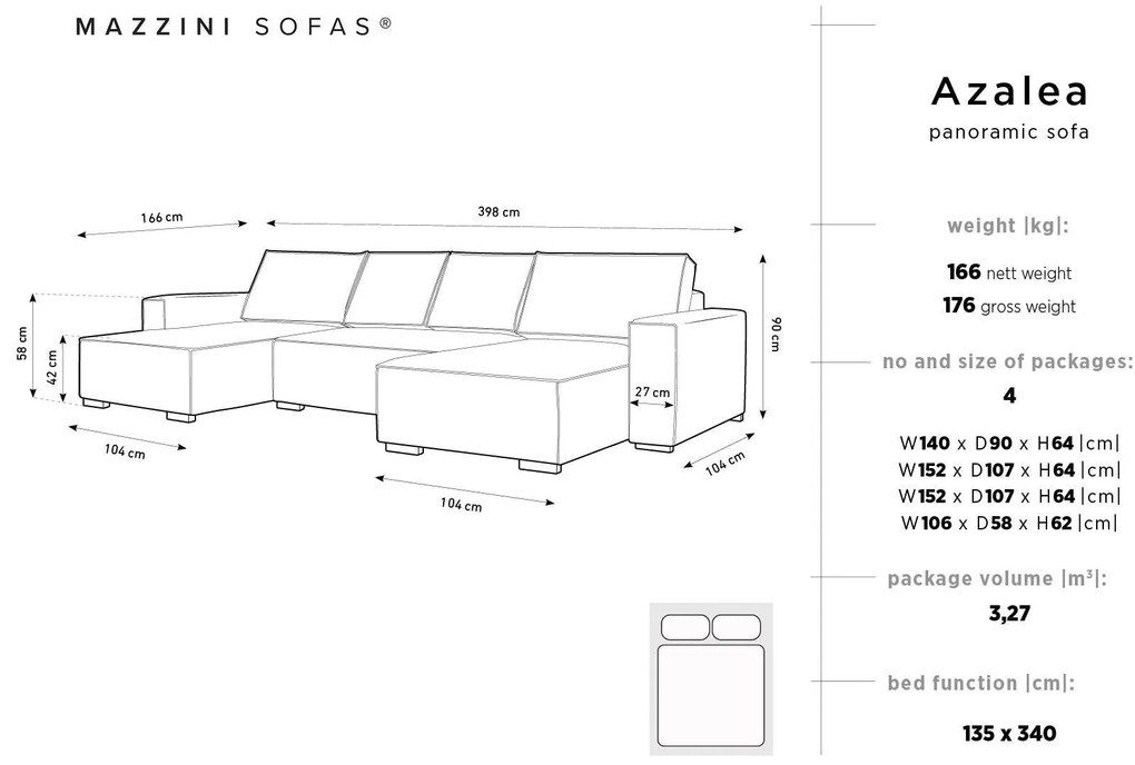 Slaapbank Azalea corduroy | Mazzini Sofas