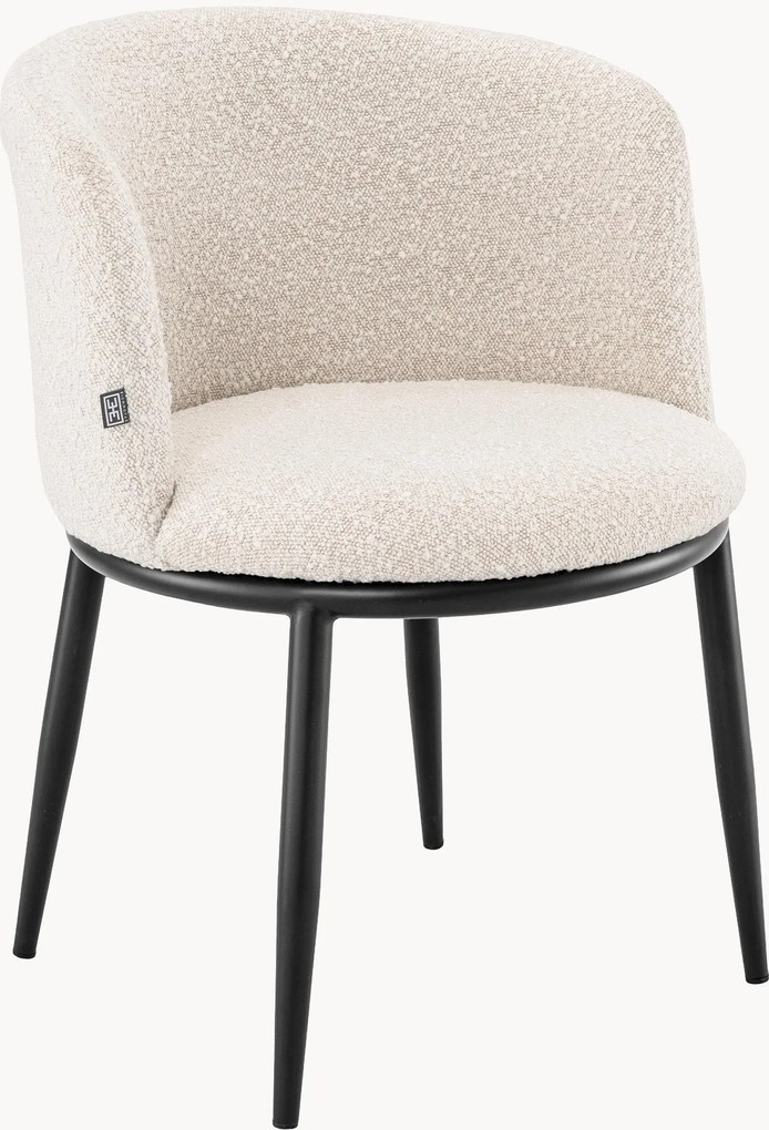 Bouclé eetkamerstoelen Filmore, 2 stuks
