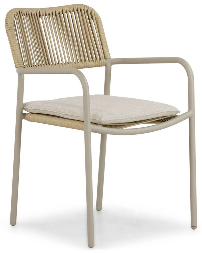 Tuinset Ronde Tuintafel 6 personen 180 cm Aluminium/rope Taupe Coco Penya/Fungo
