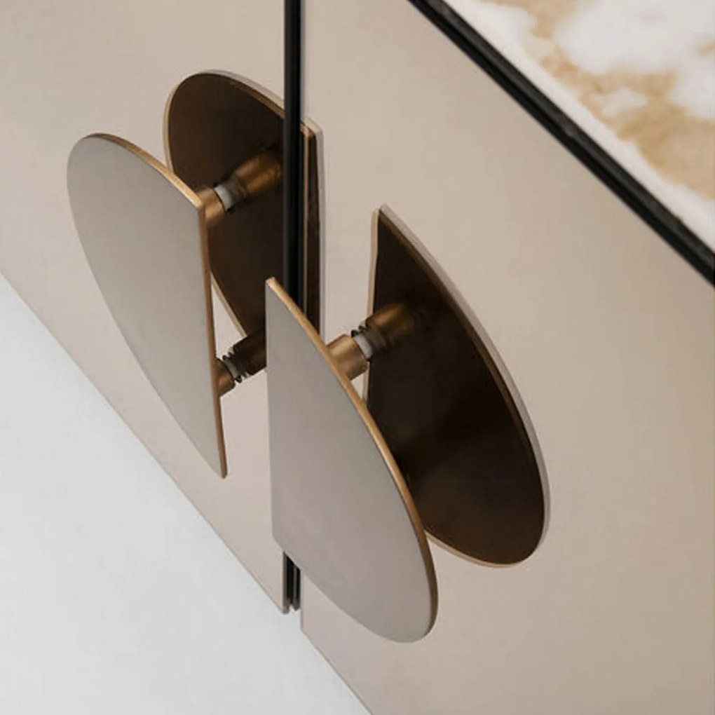 Design Tv-meubel Spiegel En Marmer - 180x45x55cm.