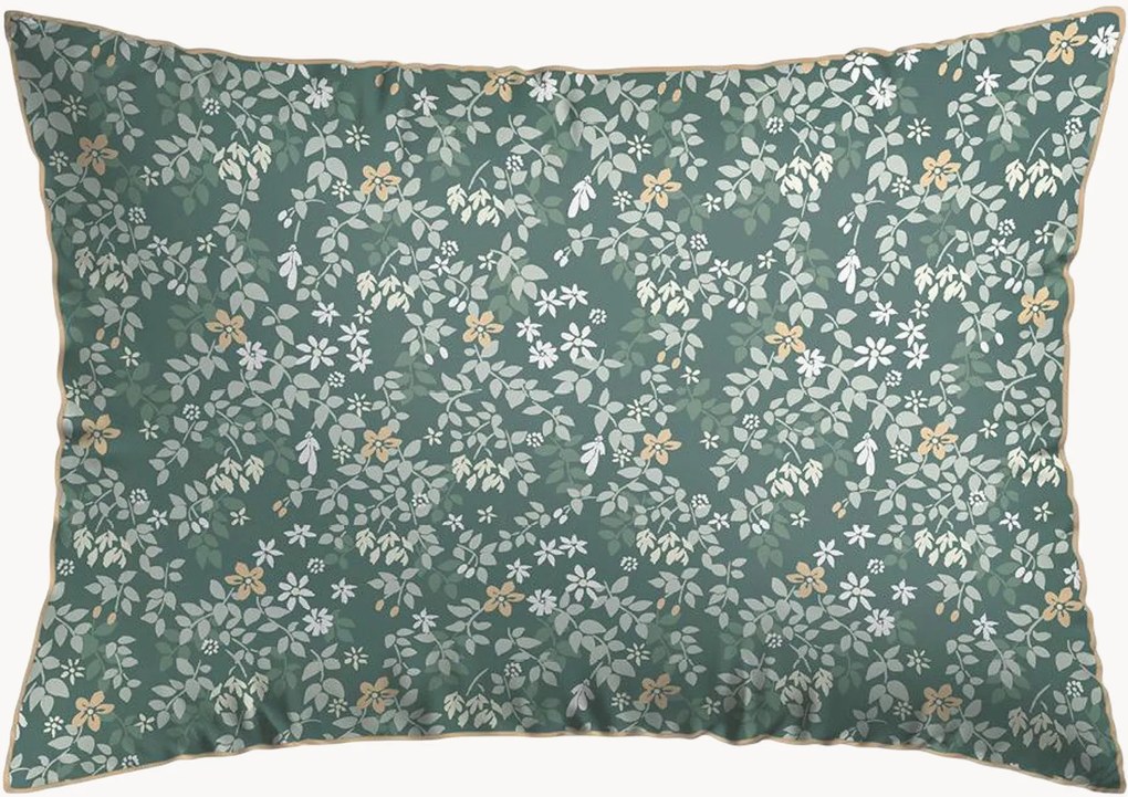Katoensatijnen kussenslopen Feuillage Fleuri, 2-delig