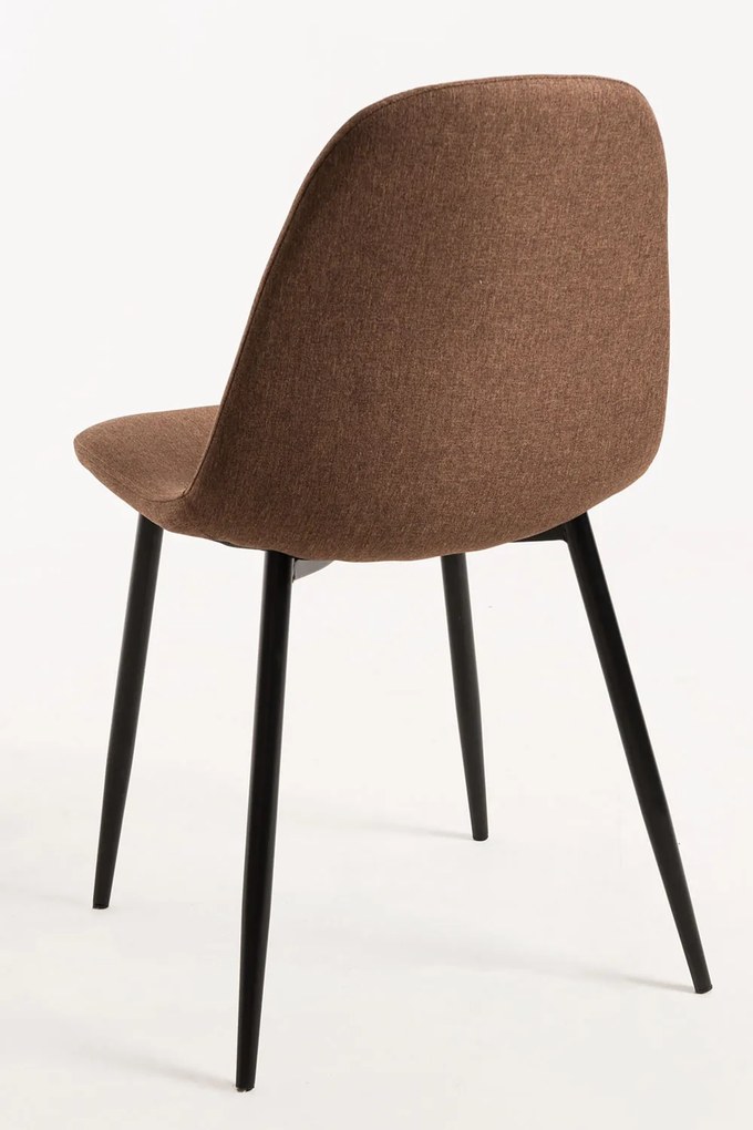 Set van 4 Zwarte Teok Stoffen Stoelen
