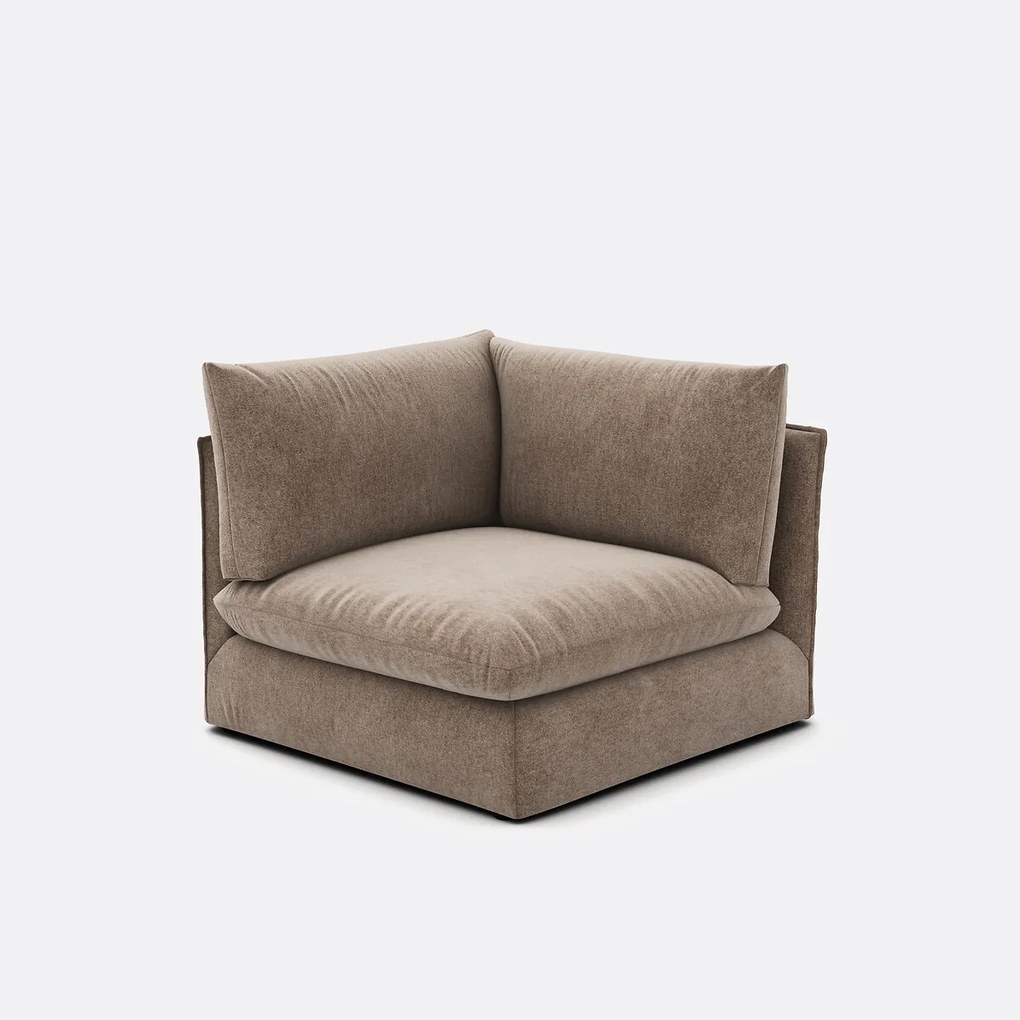 Hoekelement voor modulaire bank, in gemêleerd polyester, Malo