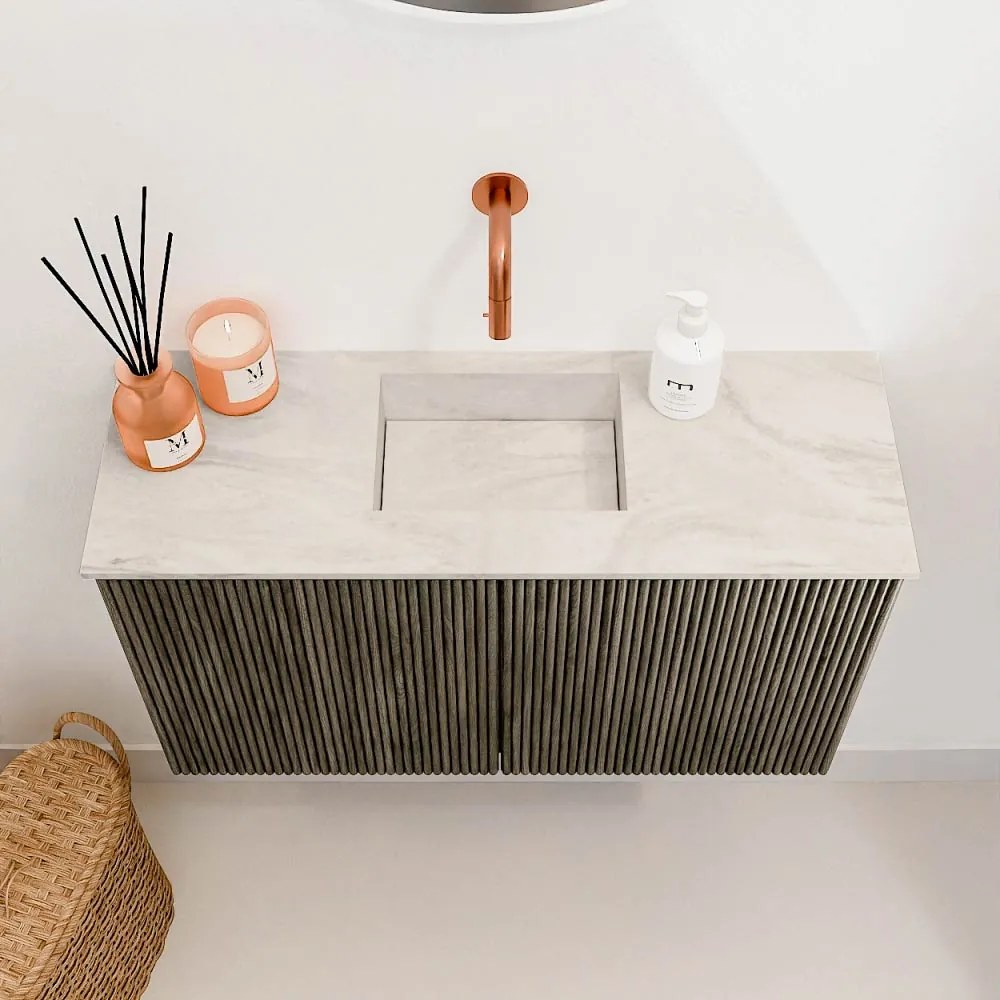 Mondiaz Joya DLux 70cm toiletmeubel shadow met wastafel faye midden zonder kraangat ostra