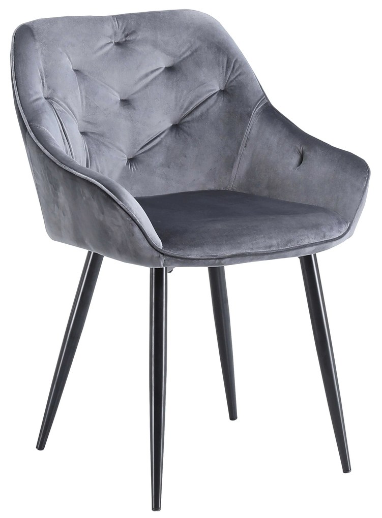 stoel K487, grijs - modern, doorgestikt, glamour, voor salon, eetkamer, VELVET