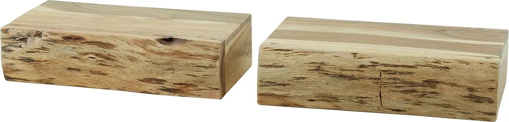 Hangend Nachtkastje Boomstam 40 Cm Breed (set Van 2) - 40x20x10cm.