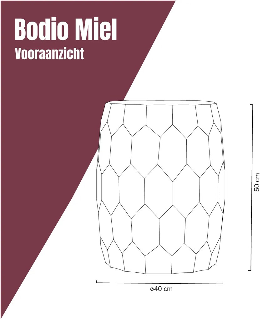Houten Bijzettafel Met Patroon - 40 X 40cm.