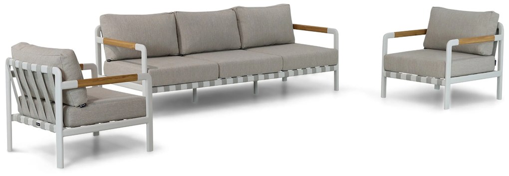 Stoel en Bank Loungeset 5 personen Aluminium Wit Coco Avellino