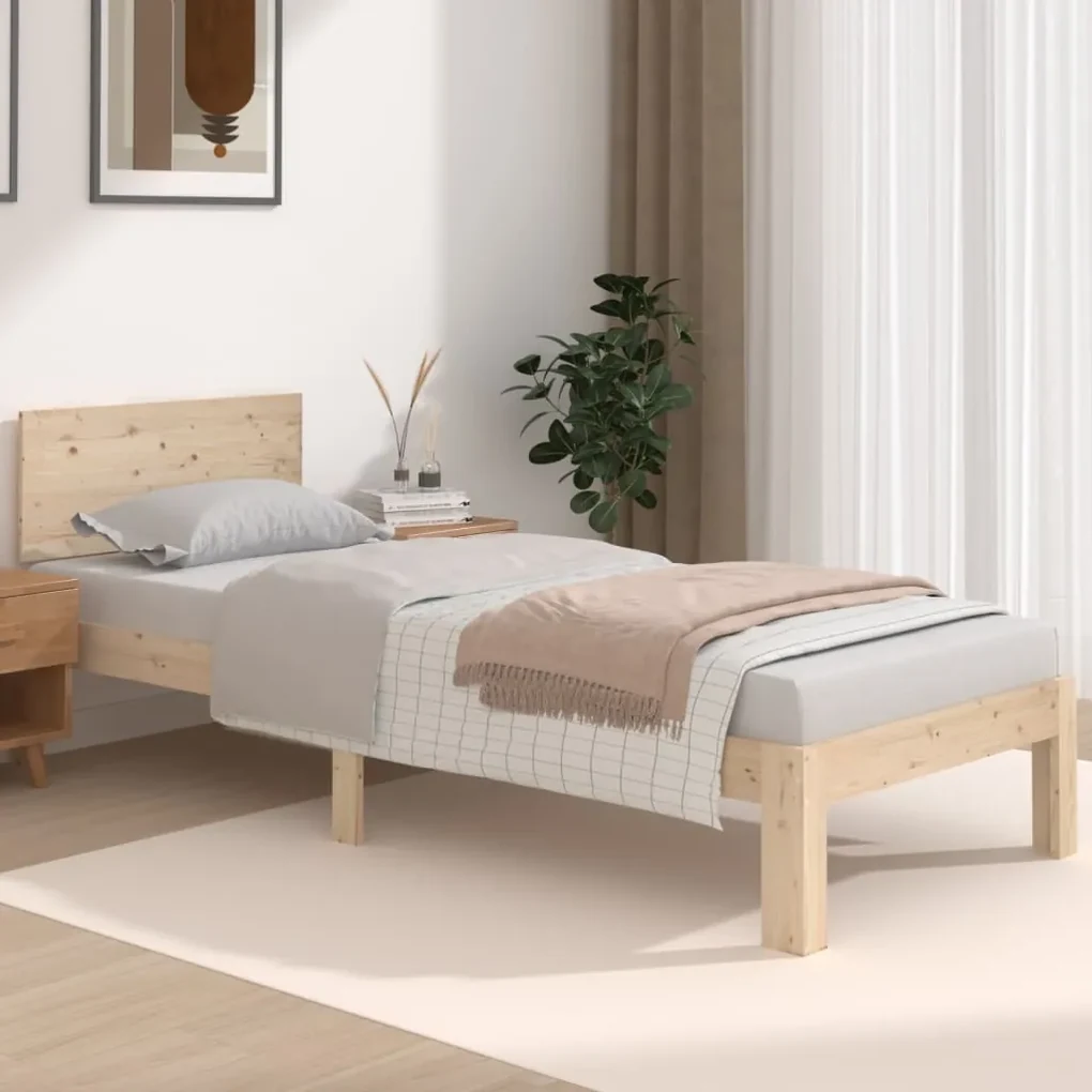 vidaXL Bedframe massief hout 75x190 cm 2FT6 Small Single