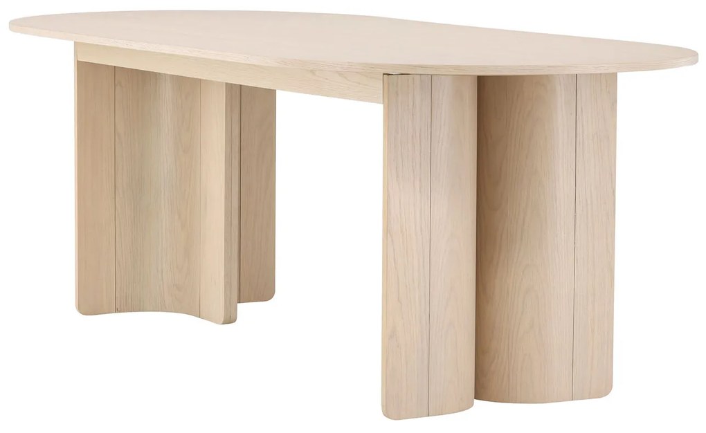 Jörn Ovale Eettafel - Tyson - 220x100 cm - Eikenhout Whitewash Fineer - Jorn