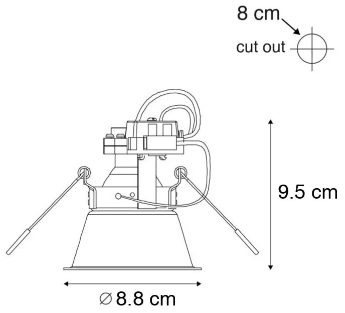 Set van 6 moderne inbouwspots zwart met goud draai- en kantelbaar - Alloy
