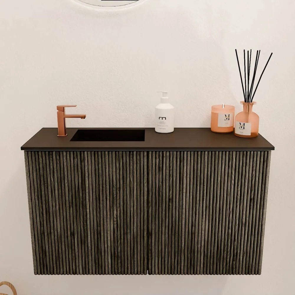 Mondiaz Joya 70cm toiletmeubel shadow met wastafel faye links 1 kraangat urban