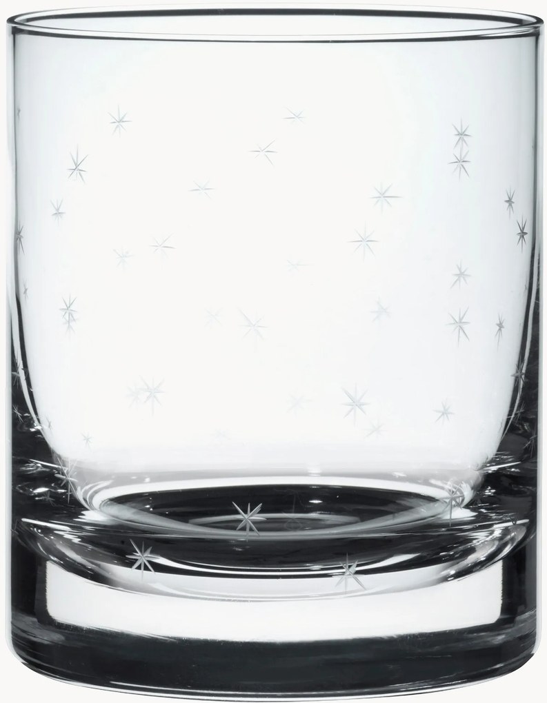 Mondgeblazen kristallen whisky glazen Stars, 4-delig