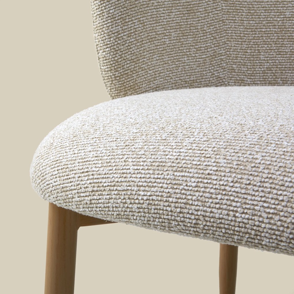Eiken Eetkamerstoel Met Ronde Rug Creme
