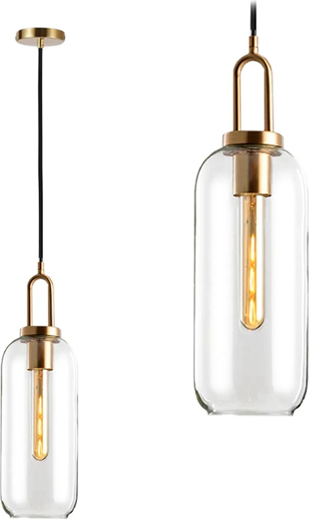 Plafondlamp hangende glazen buis APP631-1CP