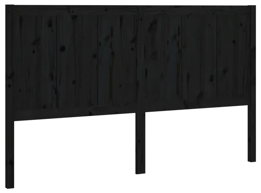 vidaXL Hoofdbord 155,5x4x100 cm massief grenenhout zwart