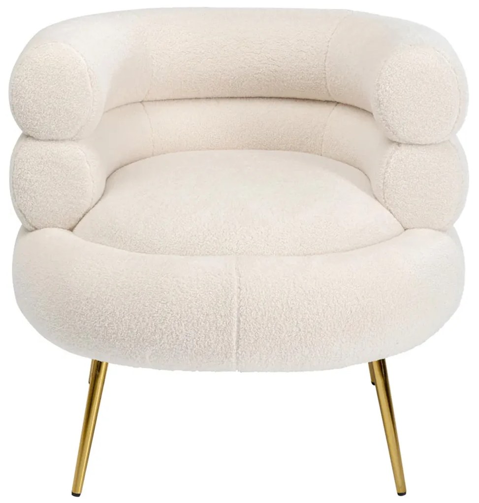 Kare Design Livelli Ronde Fauteuil Boucle Wit