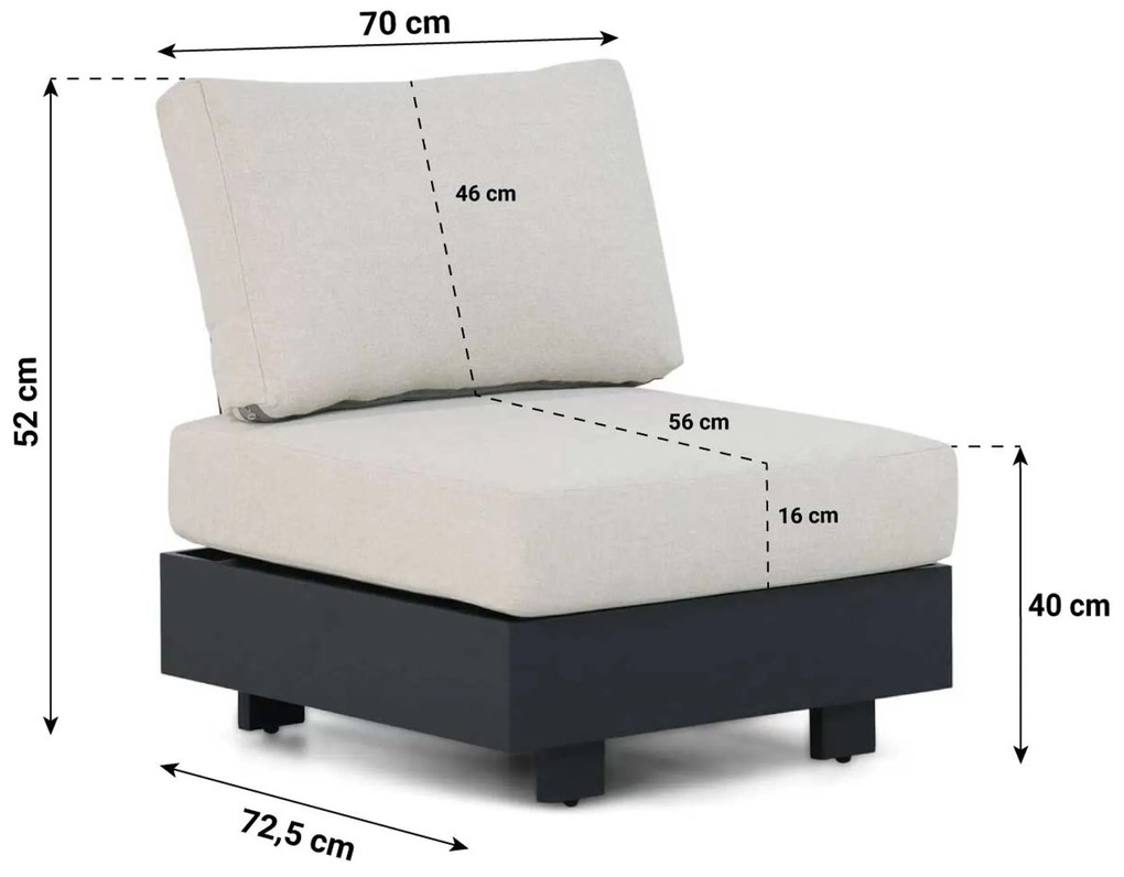 Hoek loungeset 6 personen Aluminium/teak Grijs  Santika Furniture Santika