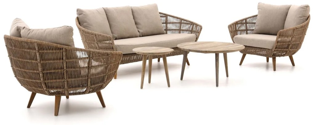+ 10% kassakorting | Stoel-bank loungeset Intenso  | 5 personen | Loungeset Beige | Wicker (vlechtwerk) | Kees Smit Tuinmeubelen