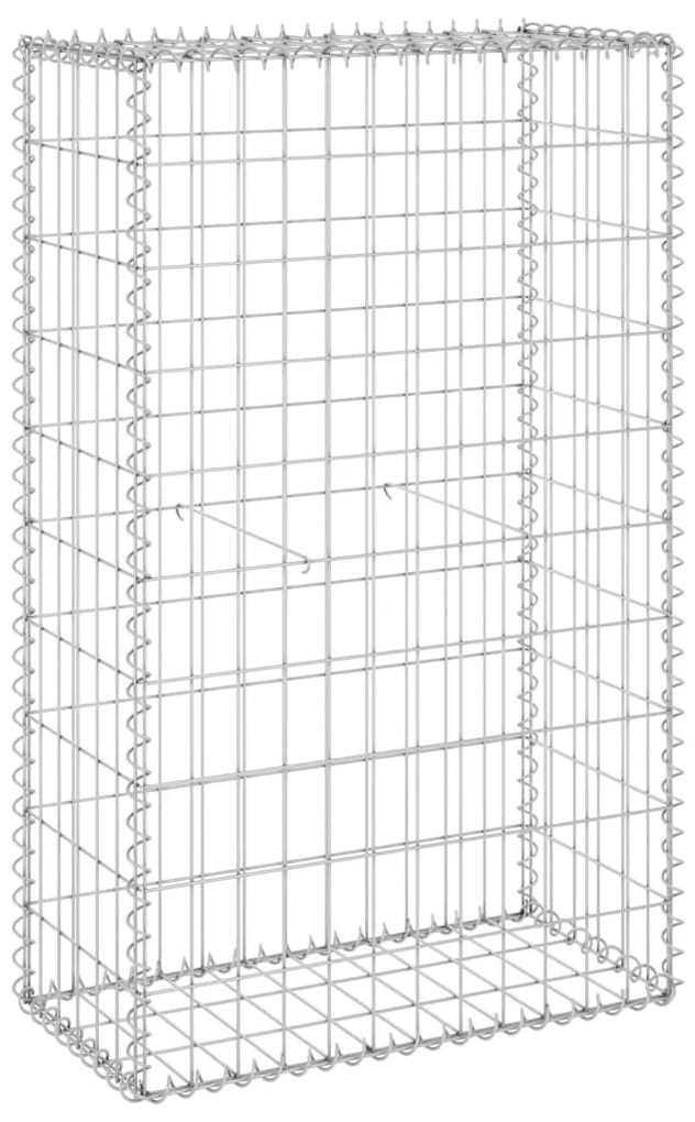 vidaXL Schanskorfmuur met deksels 60x30x100 cm gegalvaniseerd staal