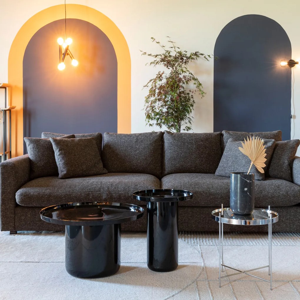 Zuiver Shiny Bomb Zwarte Design Salontafel Rond - 67 X 67cm.