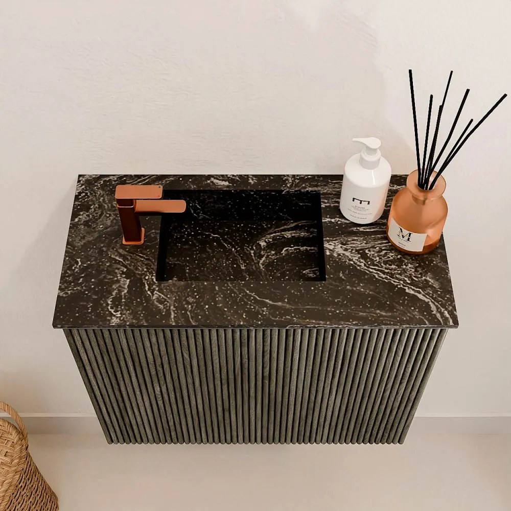 Mondiaz Joya DLux 50cm toiletmeubel shadow met wastafel faye links 1 kraangat lava
