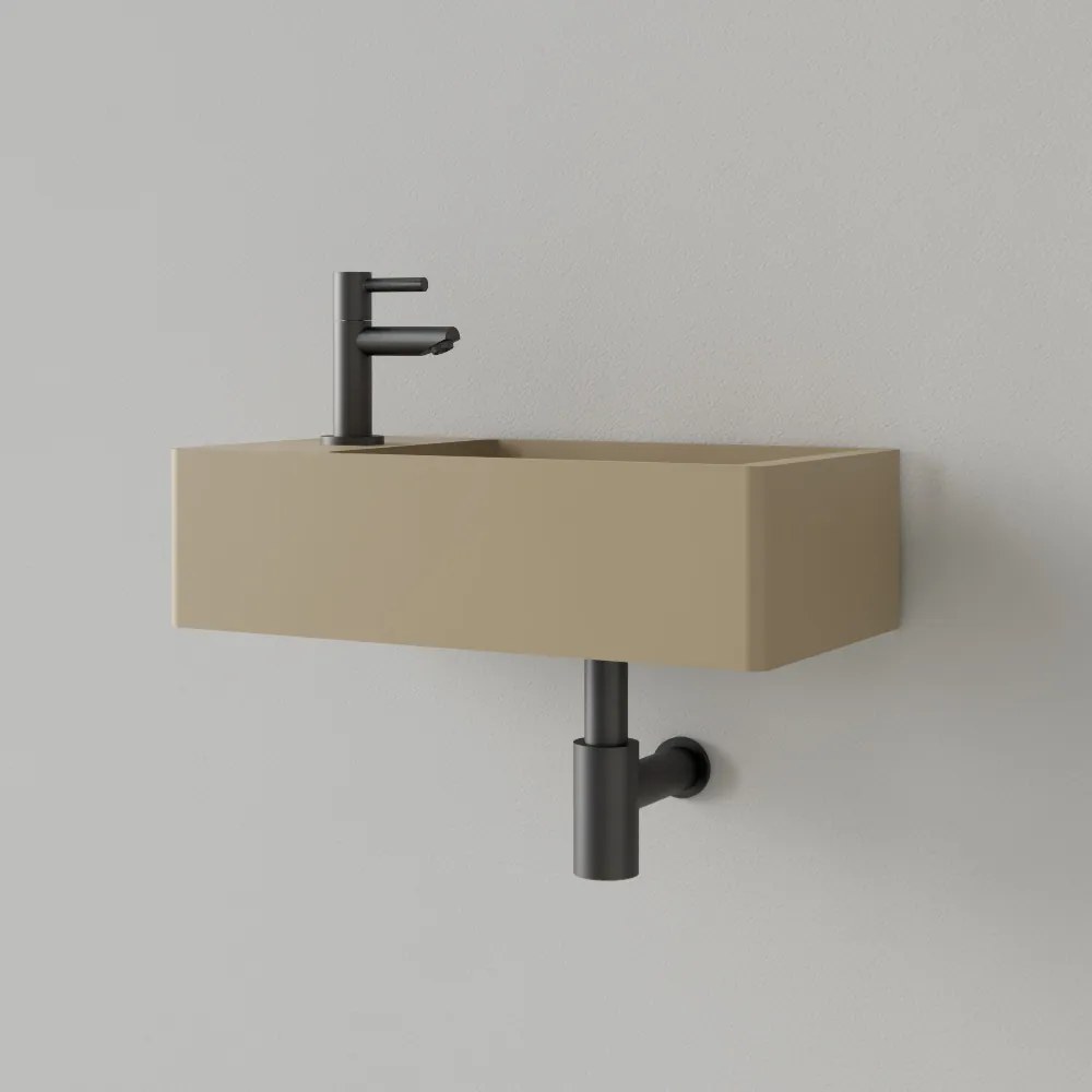 Sanigoods Luko fontein 40x22cm links met kraangat cappuccino
