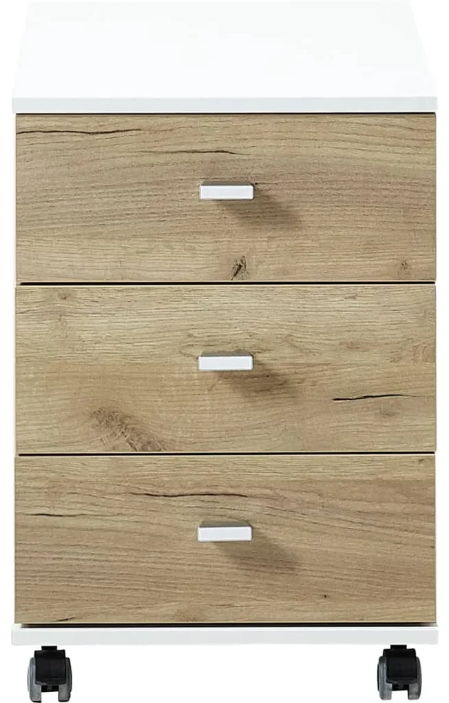 Germania Dossierkast op wieltjes Altino 40x48,9x56,9 cm eikenkleur wit