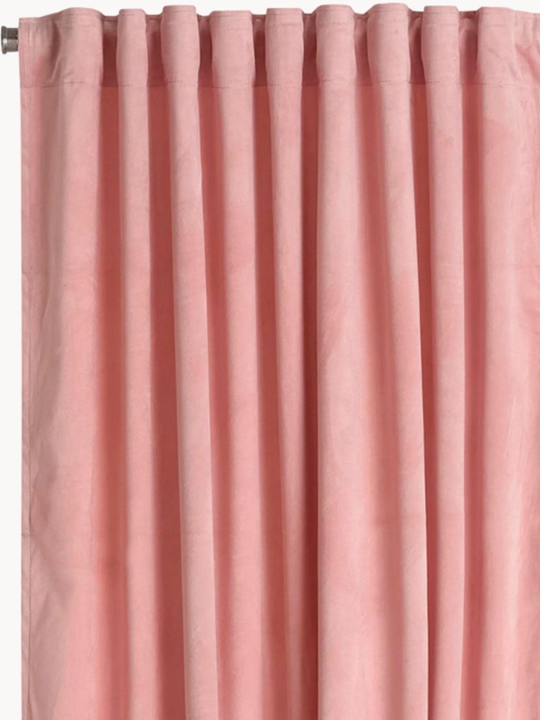 Fluwelen dim-out multibandgordijnen Nora, 2-delig, B 140 cm