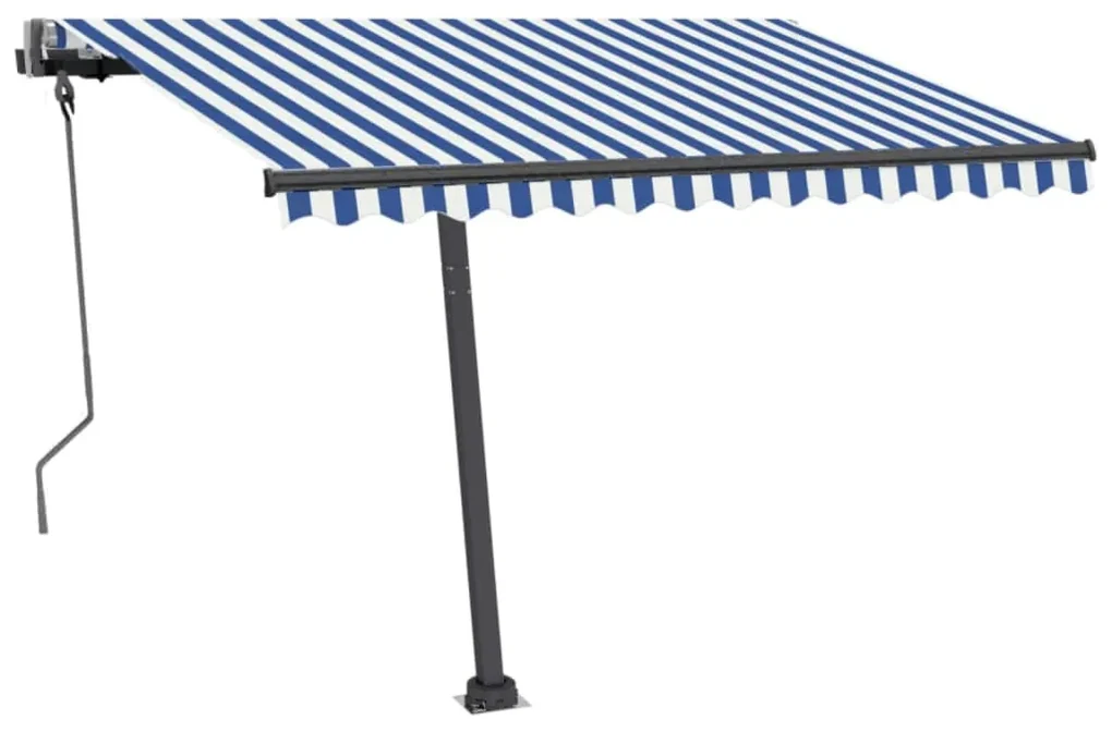 vidaXL Luifel vrijstaand automatisch 300x250 cm blauw en wit