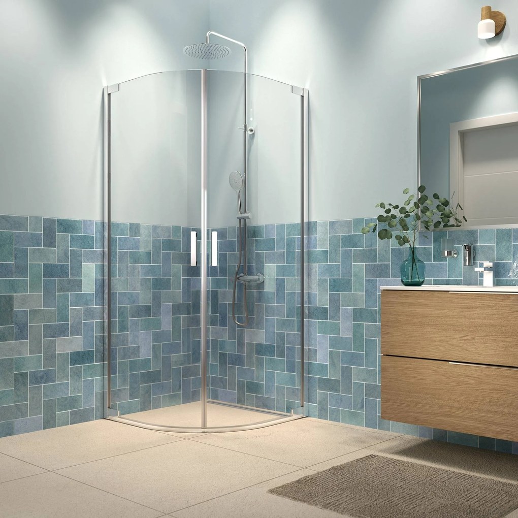 Sealskin Inc. douchecabine kwartrond 100x100x200cm zilver hoogglans