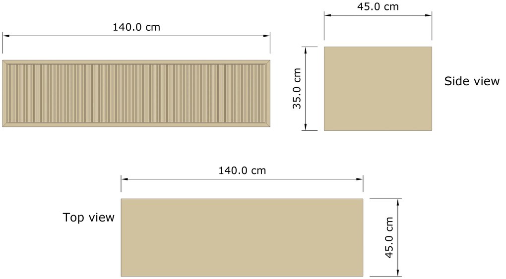 Gliss Design Heronimus badmeubel met ribbelfront 140cm ash grey