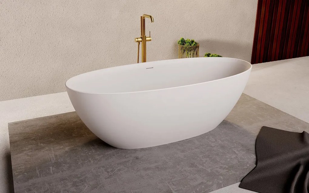 Polysan Noya vrijstaand bad solid surface wit mat 170x76cm